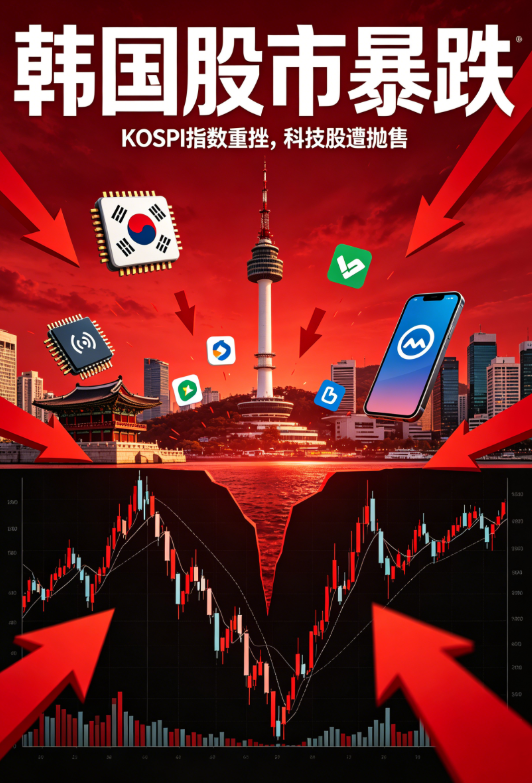 韩国股市暴跌近10%：熔断与外资抛售