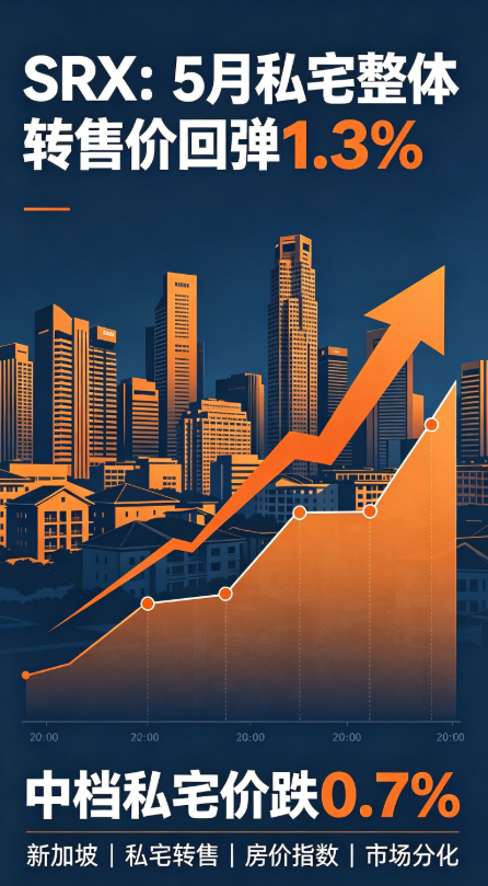 新加坡私宅转售价回升1.3%