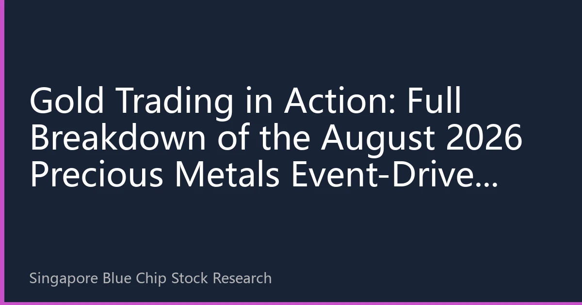 Gold Trading in Action: Full Breakdown of the August 2026 Precious Metals Event-Driven Calendar