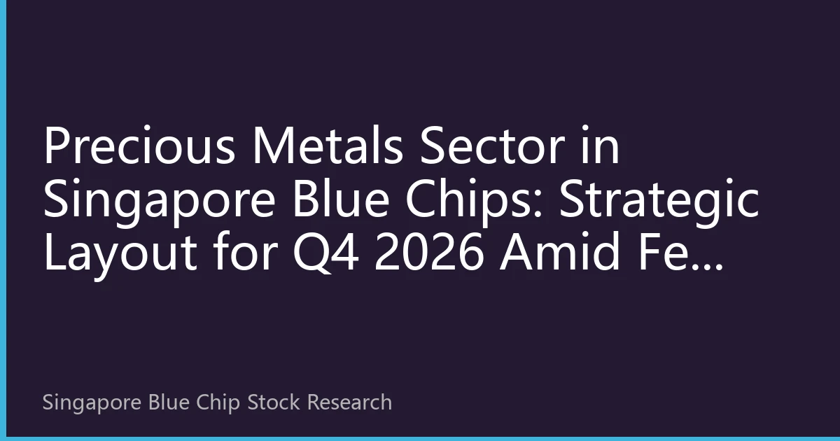 Precious Metals Sector in Singapore Blue Chips: Strategic Layout for Q4 2026 Amid Fed Policy Shift